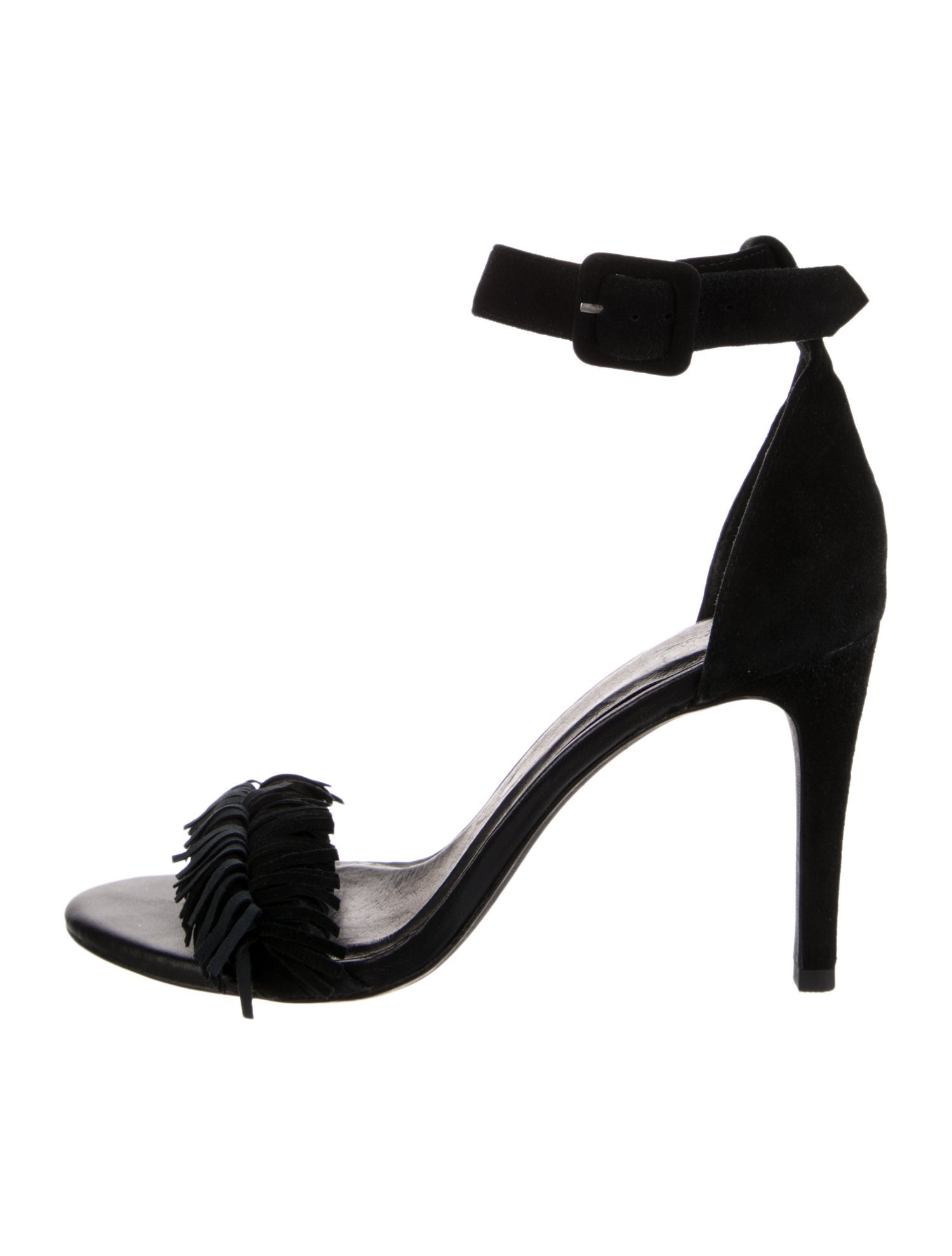 Joie Suede Fringe Trim Accent Sandals